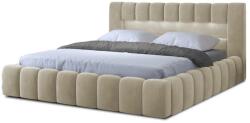 Eltap Bézs kárpitozott ágyneműtartós franciaágy ágyráccsal 140x200 cm Lamica - ELTAP