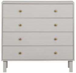 WOOOD Világosszürke alacsony borovi fenyő komód 94x91 cm Madu - WOOOD