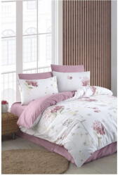 Mila Home Fehér-rózsaszín egyszemélyes hosszabbított ágyneműhuzat lepedővel, háromrészes 160x220 cm Floral - Mila Home