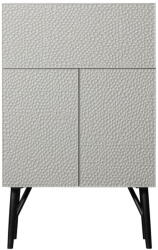 WOOOD Világosszürke mangófa bortartó szekrény 90x146x46 cm Carved - WOOOD