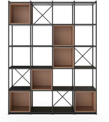 Marckeric Fekete-téglavörös könyvespolc 140x179 cm Anya - Marckeric