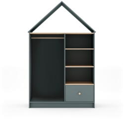 Marckeric Szürkészöld nyitott gyerek ruhásszekrény 110x180x45 cm Estefania - Marckeric