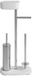 WENKO Fehér-ezüstszínű rozsdamentes acél WC-papír tartó állvány tartóval Rivazza - Wenko