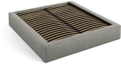 Micadoni Zöld kárpitozott ágyneműtartós franciaágy ágyráccsal 200x200 cm Simon - Micadoni