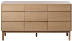 Unique Furniture Natúr színű alacsony komód tölgyfa dekorral 75x140 cm Ponza - Unique Furniture