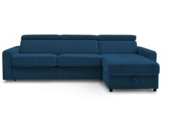 Bobochic Paris Sötétkék kordbársony kinyitható sarokkanapé (variálható) Monaco - Bobochic Paris