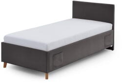 meise.möbel Antracitszürke kárpitozott ágyneműtartós gyerekágy ágyráccsal 90x200 cm Cool - Meise Möbel