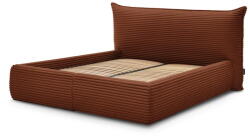 Bobochic Téglavörös kárpitozott ágyneműtartós franciaágy ágyráccsal 180x200 cm Jade - Bobochic Paris