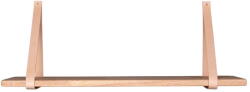 House Nordic Forno fa polc barna bőr tartóval, 120 x 20 cm - House Nordic