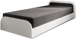 Eltap Fehér-sötétszürke kárpitozott-forgácslemez ágyneműtartós egyszemélyes ágy matraccal 80x190 cm Parys - ELTAP