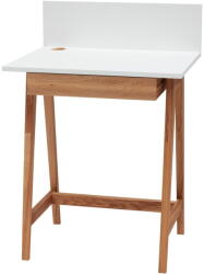 Ragaba Luka Oak fehér íróasztal kőrisfa lábakkal, hossz 65 cm - Ragaba