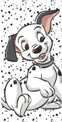 Jerry Fabrics Fekete-fehér pamut gyerek fürdőlepedő 70x140 cm 101 Dalmatians "Lucky" - Jerry Fabrics
