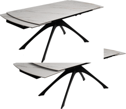 Ixia Bővíthető étkezőasztal márvány dekoros asztallappal, hosszabbító asztallappal 90x180 cm Rocía - Ixia