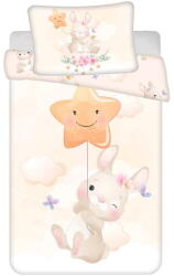 Jerry Fabrics Sárga pamut gyerek ágyneműhuzat babaágyhoz 100x135 cm Bunny "Star" - Jerry Fabrics