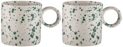 Ladelle Fehér-zöld agyagkerámia bögre szett 2 db-os 450 ml Carnival - Ladelle