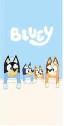 Jerry Fabrics Kék-bézs pamut gyerek fürdőlepedő 70x140 cm Bluey - Jerry Fabrics