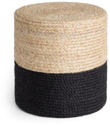 Hanse Home Fekete-natúr színű puff Juta Gold Black - Hanse Home