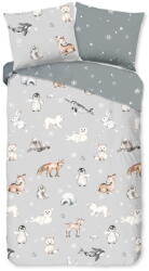 Good Morning Szürke egyszemélyes flanel gyerek ágyneműhuzat 140x200 cm Cira - Good Morning