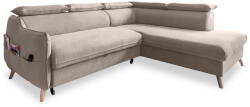 Miuform Bézs bársony kinyitható sarokkanapé (jobb oldali) Sweet Harmony - Miuform - bonami - 571 190 Ft