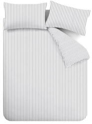 Catherine Lansfield Szürke kétszemélyes flanel ágyneműhuzat 200x200 cm Stripe - Catherine Lansfield