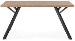 Marckeric Natúr színű étkezőasztal tölgyfa asztallappal 90x160 cm Marion - Marckeric