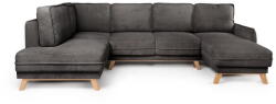 Bonami Selection Szürke kordbársony kinyitható sarokkanapé (bal oldali-U alakú) Tori - Bonami Selection