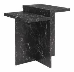 CosmoLiving by Cosmopolitan Fekete dohányzóasztal márvány dekorral 56x56 cm Brielle - CosmoLiving by Cosmopolitan