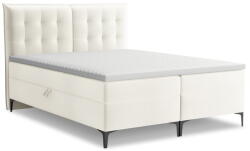Makamii Krémszínű ágyneműtartós boxspring ágy 180x200 cm Mikana - Makamii