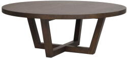 Rowico Home Sötétbarna kerek dohányzóasztal tölgyfa dekorral ø 110 cm Boxford - Rowico