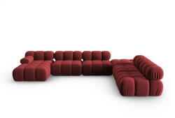 Micadoni Piros bársony kanapé 379 cm Bellis - Micadoni Home