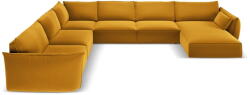 Mazzini Sofas Mustársárga bársony sarokkanapé (bal oldali-U alakú) Vanda - Mazzini Sofas