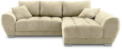 Windsor & Co Sofas Nuage bézs kinyitható sarokkanapé bársony kárpittal, jobb oldali - Windsor & Co Sofas