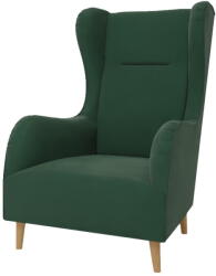 Ropez Sötétzöld bársony füles fotel Carole - Ropez