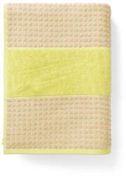 Juna Sárga-rózsaszín frottír bio pamut törölköző 50x100 cm Check - JUNA