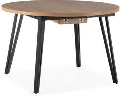 Marckeric Natúr színű kerek bővíthető étkezőasztal ø 120 cm Cleo - Marckeric