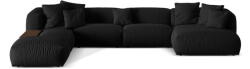 Micadoni Fekete moduláris sarokkanapé (bal oldali-U alakú) Martina - Micadoni Home