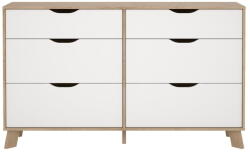 Tvilum Fehér-natúr színű komód tölgyfa dekorral 156x92x40 cm Ikast - Tvilum