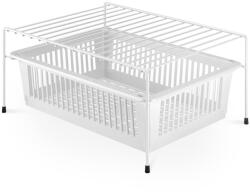 Metaltex Dino fehér rozsdamentes kiegészítő polc tárolóhellyel - Metaltex