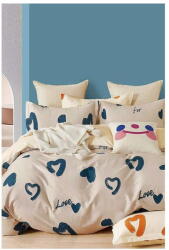 Mila Home Bézs egyszemélyes hosszabbított háromrészes renforcé pamut ágyneműhuzat lepedővel 160x220 cm Amore - Mila Home