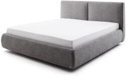 meise.möbel Sötétszürke kárpitozott ágyneműtartós franciaágy ágyráccsal 180x200 cm Atesio - Meise Möbel