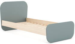 Marckeric Szürkészöld gyerekágy ágyráccsal, borovi fenyő dekorral 90x190 cm Esteban - Marckeric