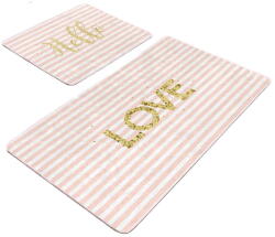 Mila Home Rózsaszín bársony fürdőszobai kilépő szett 2 db-os 60x100 cm Love - Mila Home