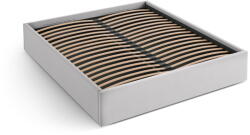 Micadoni Világosszürke kárpitozott ágyneműtartós-ágytámla nélkül franciaágy ágyráccsal 200x200 cm Susan - Micadoni