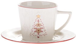 Dakls Fehér porcelán csésze karácsonyi mintával 110 ml Xmas Tree - Dakls