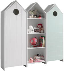 Vipack Fehér-világoskék nyitott gyerek ruhásszekrény 173x171, 5 cm CASAMI - Vipack