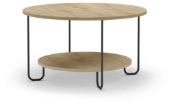 Marckeric Natúr színű kerek dohányzóasztal tölgyfa dekoros asztallappal ø 80 cm Tonka - Marckeric - bonami - 63 990 Ft