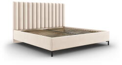 Mazzini Sofa Bézs kárpitozott ágyneműtartós franciaágy ágyráccsal 180x200 cm Casey - Mazzini Beds