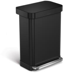 simplehuman Matt fekete acél pedálos szemetes 55 l - simplehuman
