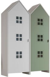 Vipack Fehér-zöld gyerek ruhásszekrény 115x171, 5 cm CASAMI BRUGES - Vipack