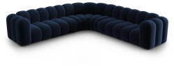 Micadoni Kék bársony moduláris sarokkanapé Lupine - Micadoni
